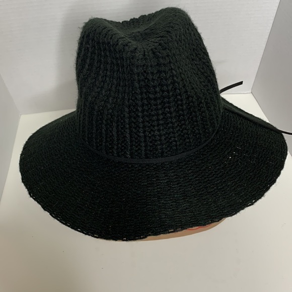 Nine West | Black Knitted Canvas Floppy Derby Hat | Influencer Status Beach Cap - Picture 3 of 13